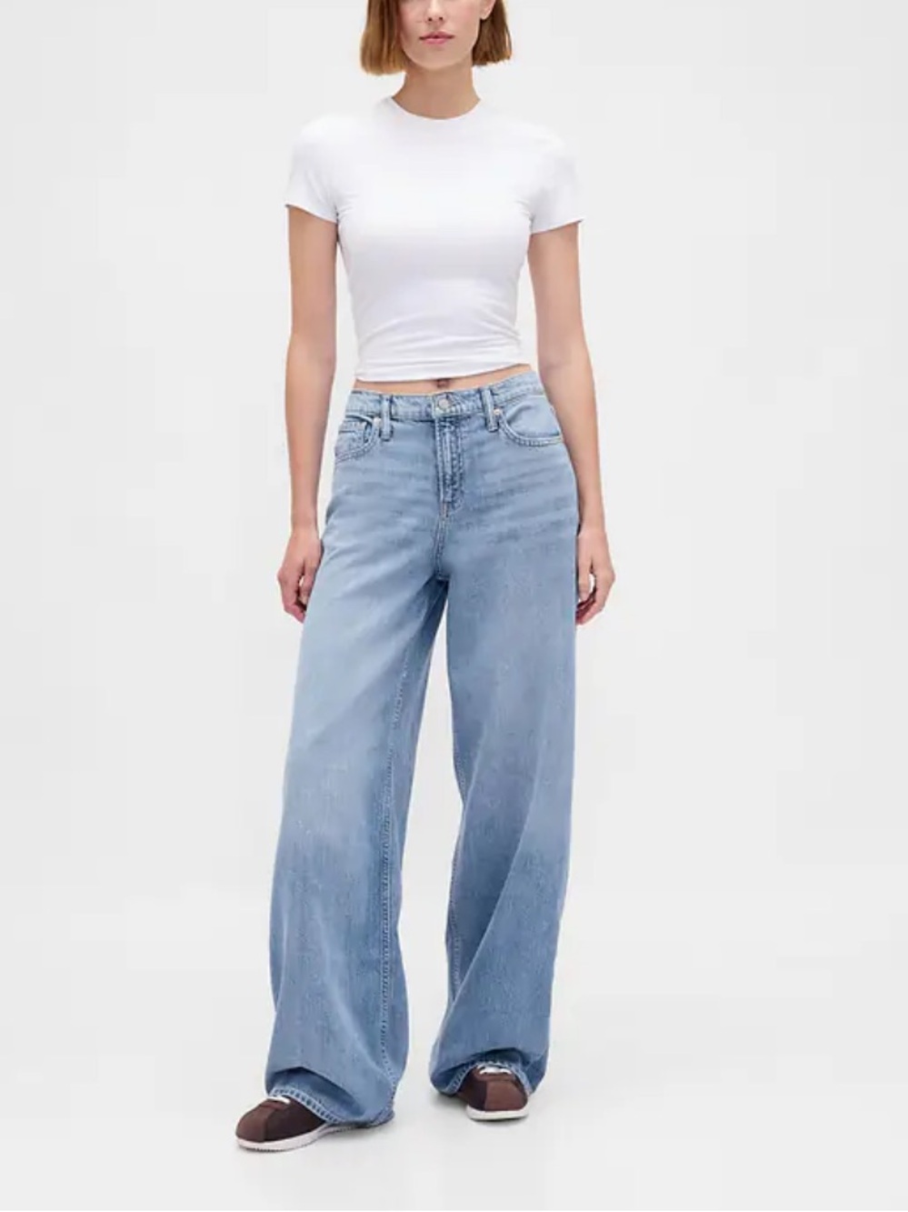 Gap Baggy Mid Rise Jeans Light Indigo
